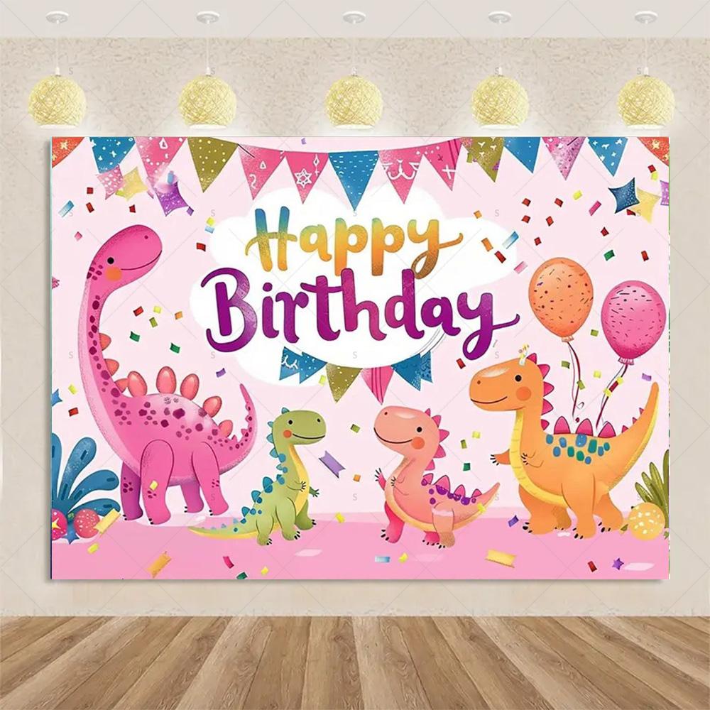 Cartoon Dinosaurier Kindergeburtstagsparty Dekoration Dschungeltier Hintergrundbanner Jurassic World Waldkulisse Für Babyparty