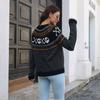 GMXIA Damenmode Casual Ghost Print Herbst Winter Langarm O-Ausschnitt Lose Pullover