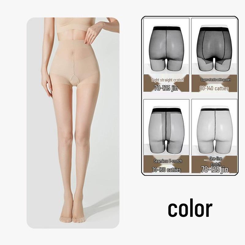 Anti-Haftananas Damen Ultra-Dünne Hochtransparente Nude-Feel Schwarze Seidenstrümpfe, Langlebig & Sexy mit Nicht-Rutschendem Schritt.