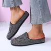 Colorful Full Diamond Baotou Slippers Summer New Round Toe Deep Mouth Soft Sole Non-slip Wear-resistant Flat Shoes