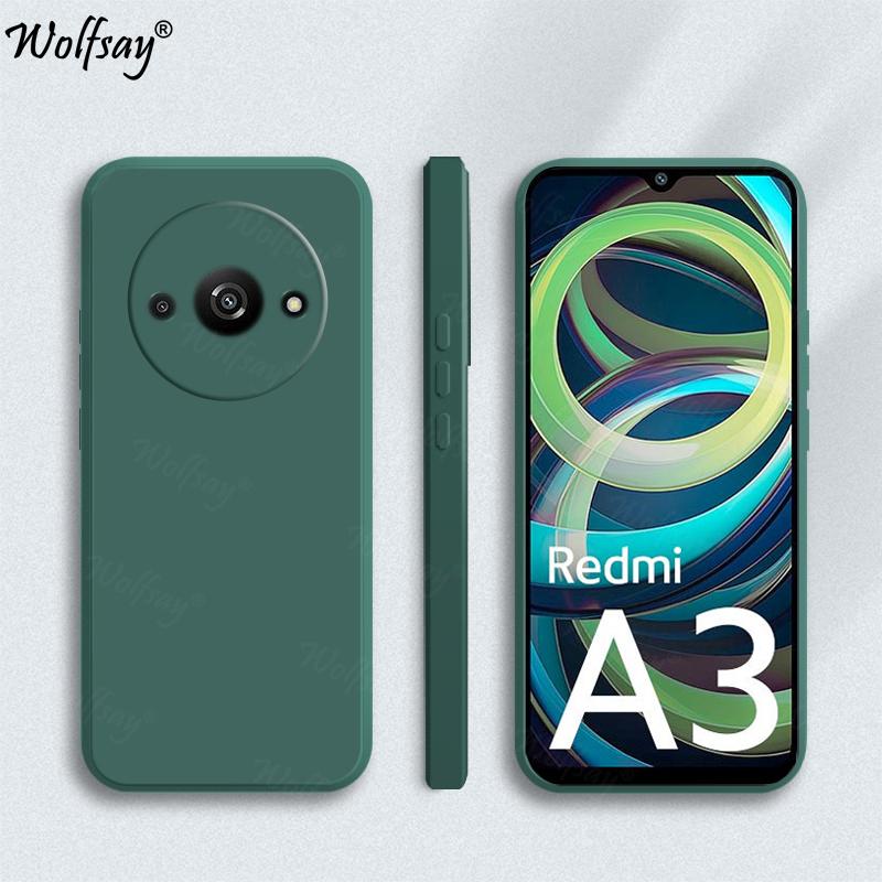 

Candy Case For Xiaomi Redmi A3 Case Anti-knock Soft TPU Original Liquid Silicone Case For Redmi A3 Cover For Redmi A3 6.71 inch For Redmi A3