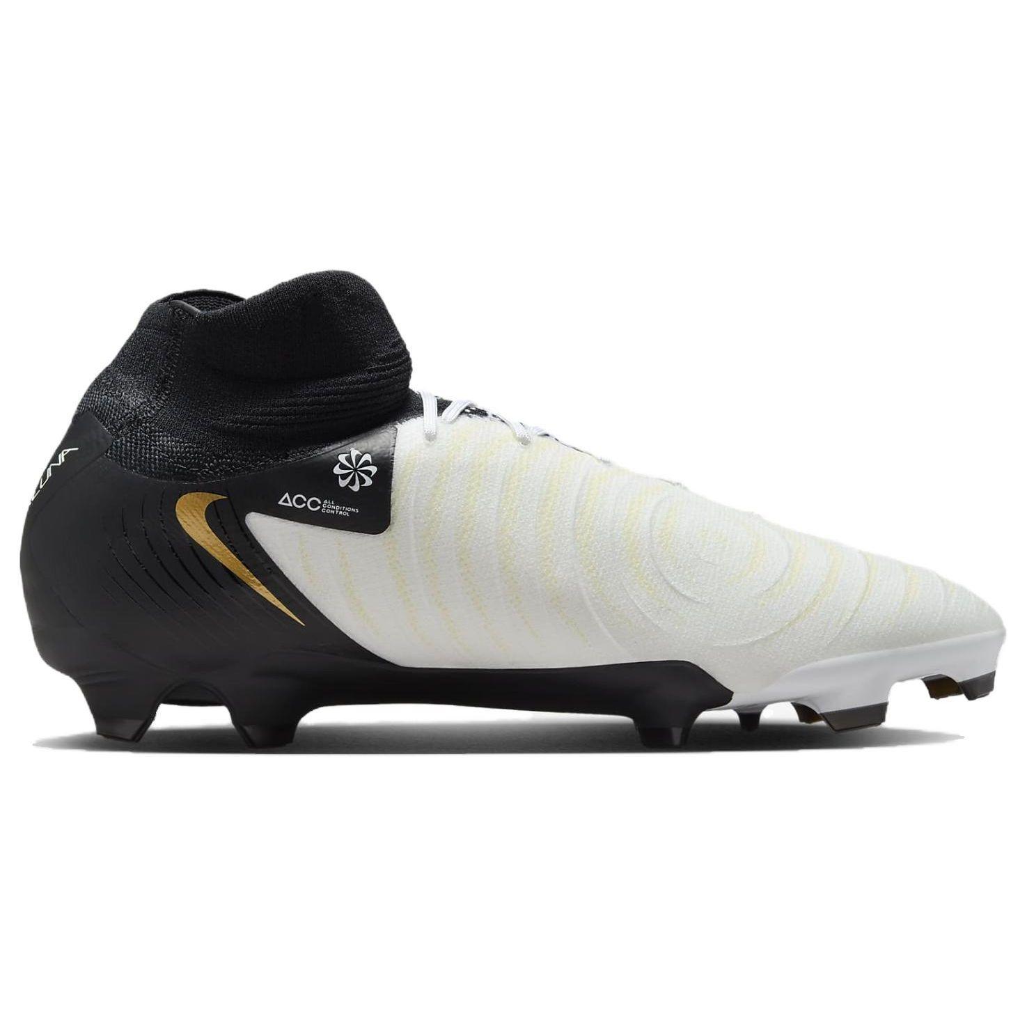 Nike Phantom Luna 2 Pro FG Белые Черные Металлические Золотые Монеты Мужские Кроссовки — фото 2