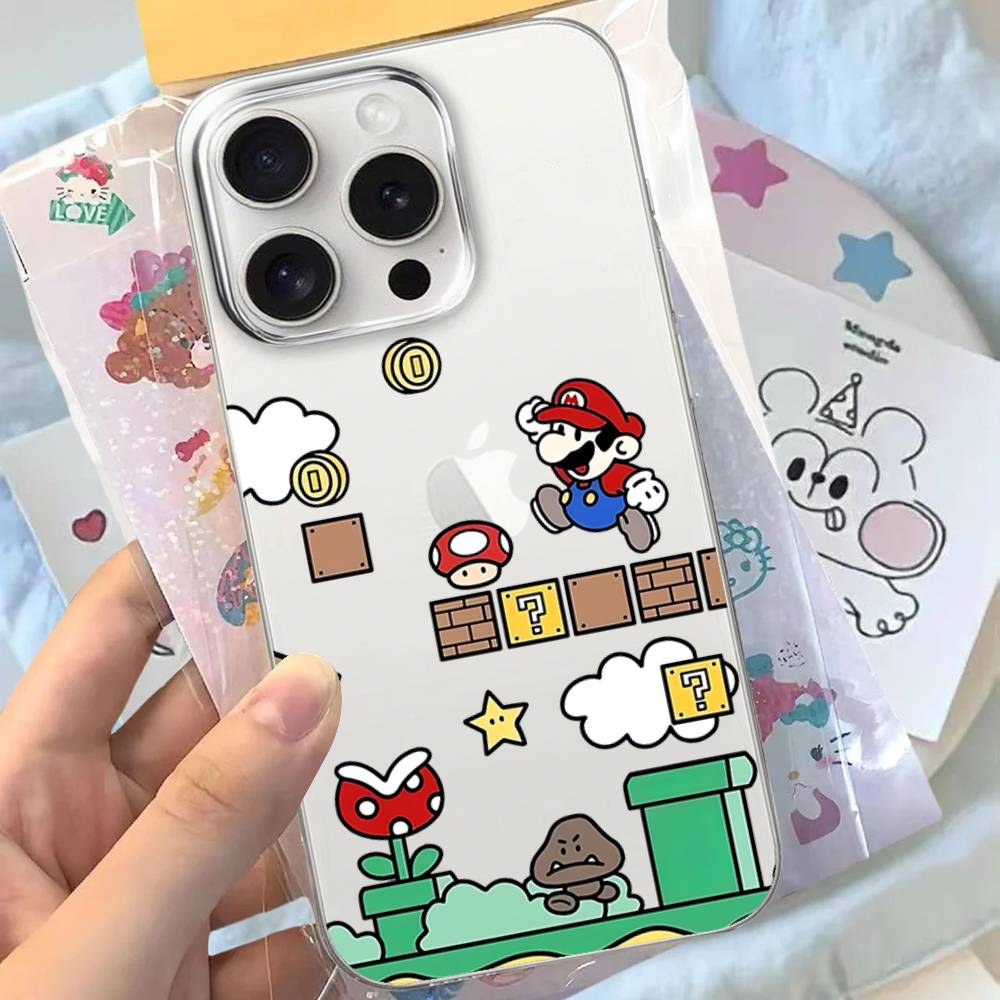 Phone Case Super M-Marios For iPhone 17 16e 16 15 14 13 12 11 Mini Air Pro Max X XR XSMax 7 8 Plus Transparent Soft Back Cover