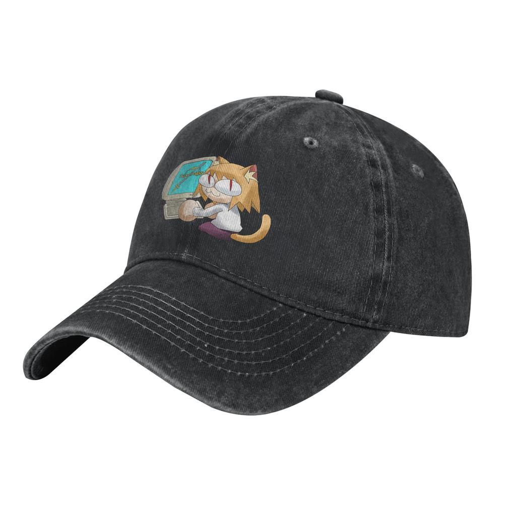 Rocket Neco Arc Baseball Cap Vintage Distressed Washed Japanese Anime Sun Cap Unisex Outdoor Travel Adjustable Fit Hats Cap