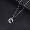 European & American Inlaid Rhinestone English Letter Choker Necklace for Women - Stainless Steel Pendant Jewelry Accessory