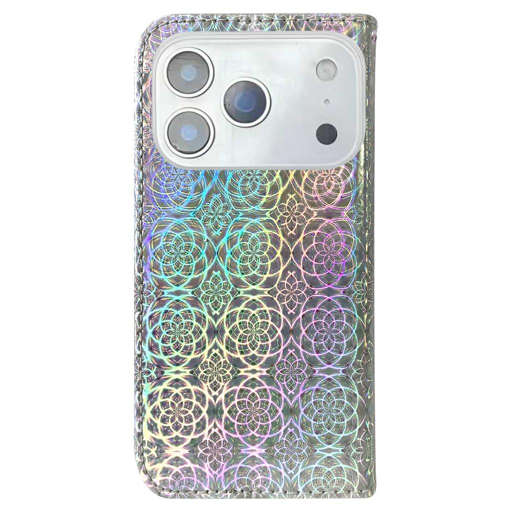 For iPhone 17 Pro Max Stand Case Dazzling Flower Leather Phone Cover with Wrist Strap