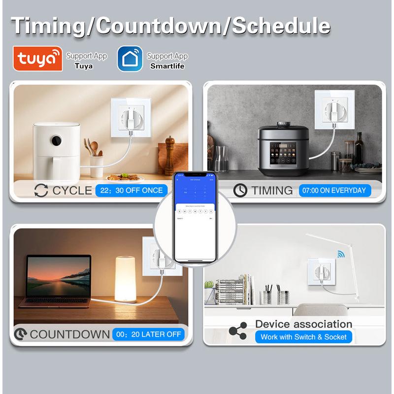 UK Standard Smart Wi-Fi Wall Socket with App & Voice Control, Timer, and Remote Switch