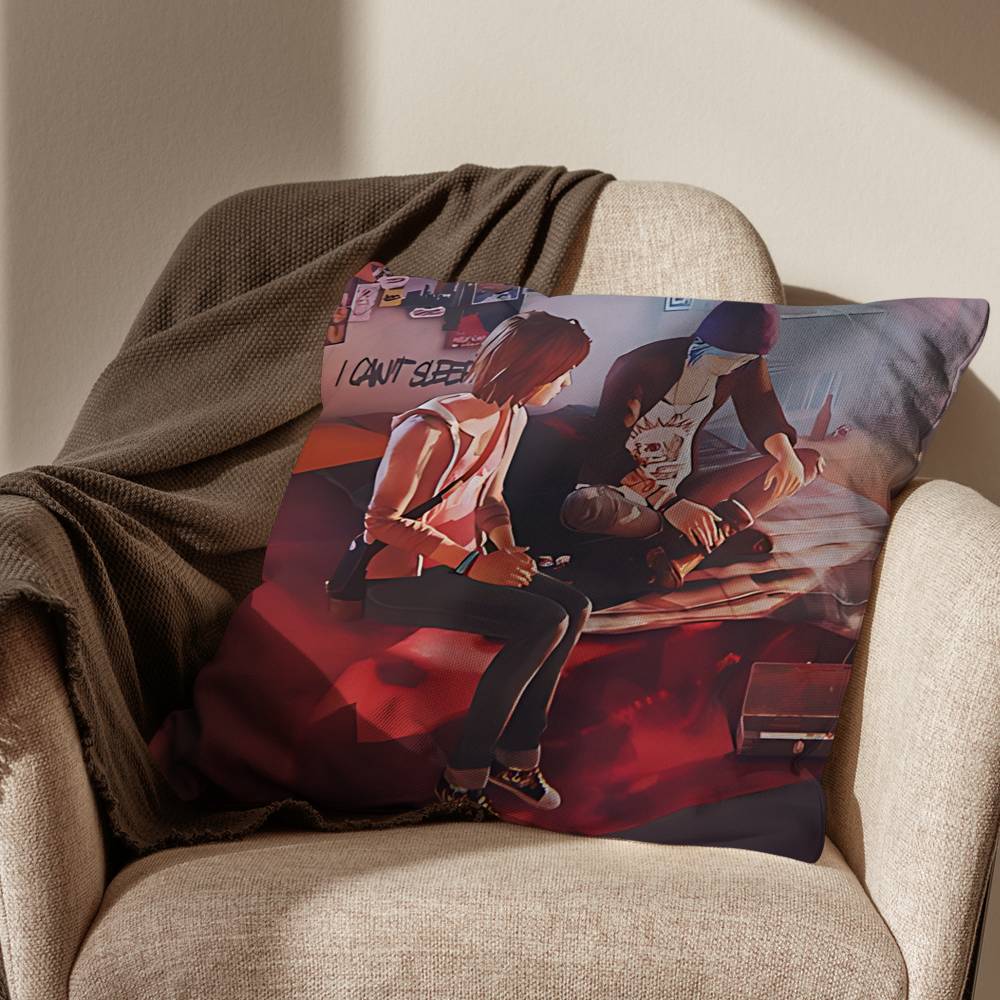 blue Butterfly Life is Strange Pillow Case Antidustmite Pillowcase Invisible zipper silky short plush Sofa cushion cover
