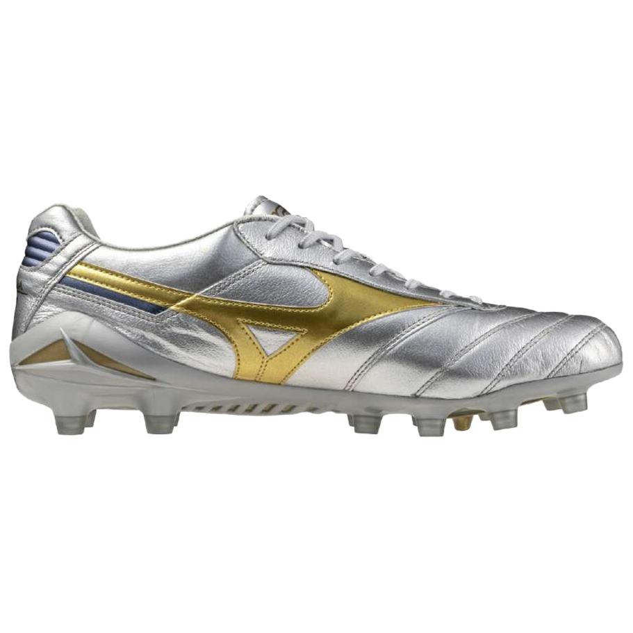 Mizuno Morelia DNA Japan Měkké Pohodlné Protiskluzové Odolné Fotbalové Kopačky Unisex Fotbalové Kopačky Stříbrné P1GA251004