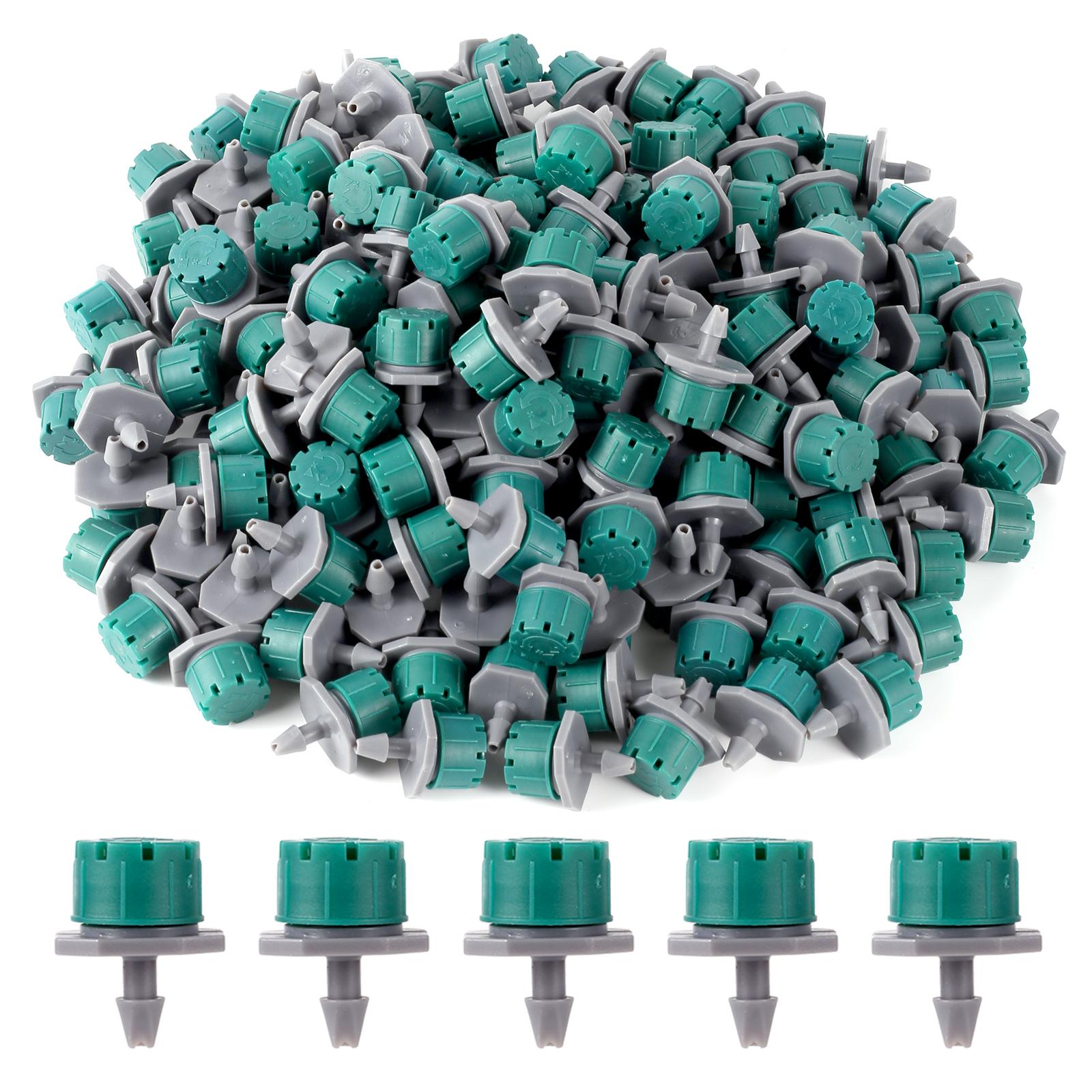 

100Pcs Adjustable 4/7mm Micro Nozzles 8 Hole Dripper Emitter Watering Sprinkler Anti-Clogging For Flower Vegetable Irrigation зелёный