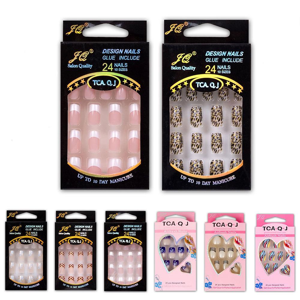 Faux Ongles Carrés Extra Longs – 24 Pièces Blanches À Pression ançaise Avec Accents Darc Dours 3D Du 8,36 € | DHgate