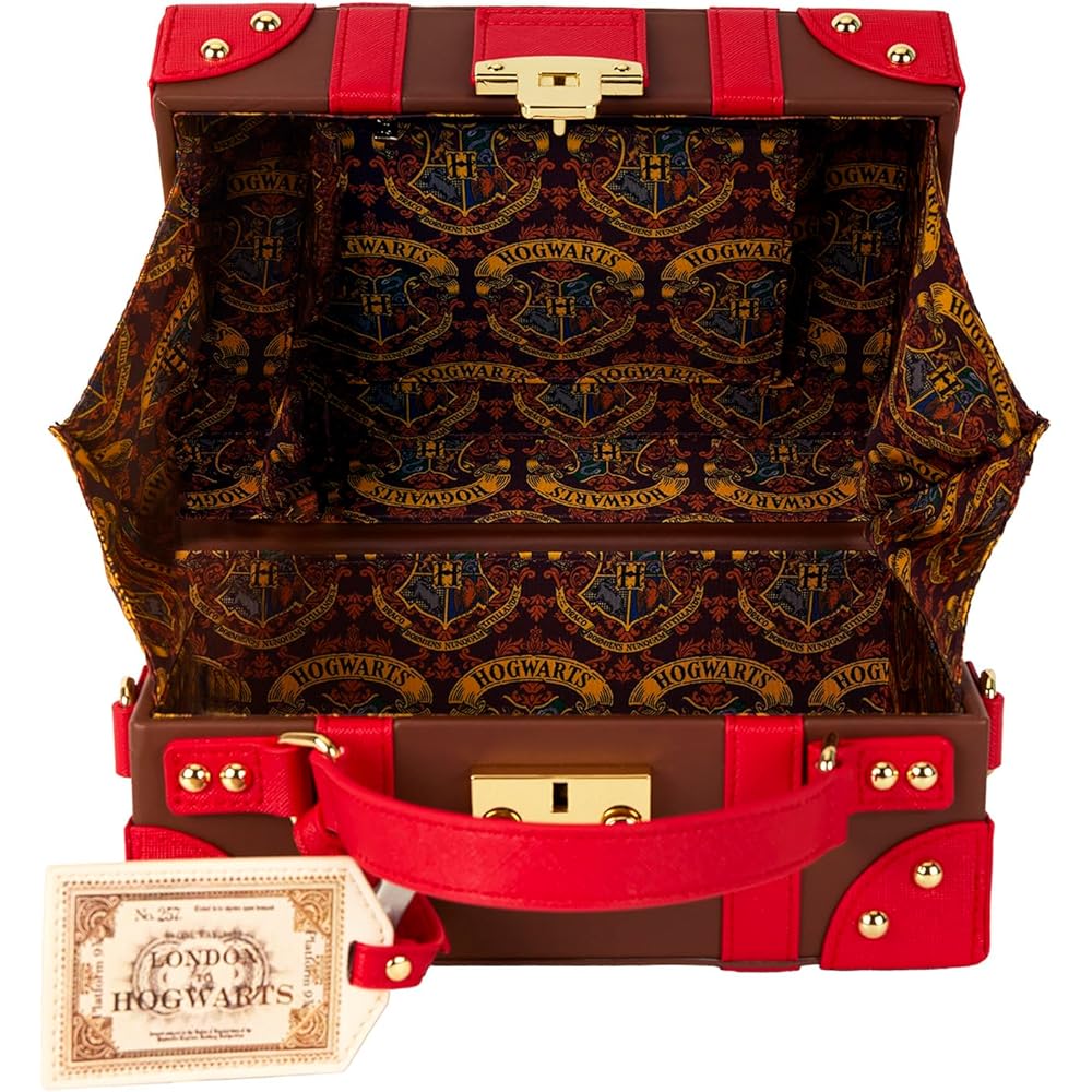 Loungefly Harry Potter Hogwarts Express Luggage Crossbody Bag Multicolor Standard Size Crossbody