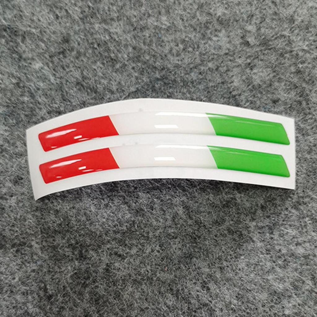 2pcs Italian Tricolor Flag Epoxy Decorative Sticker 3D Motorcycle Tank Decals Stickers Case Strong Stickiness Car Decals