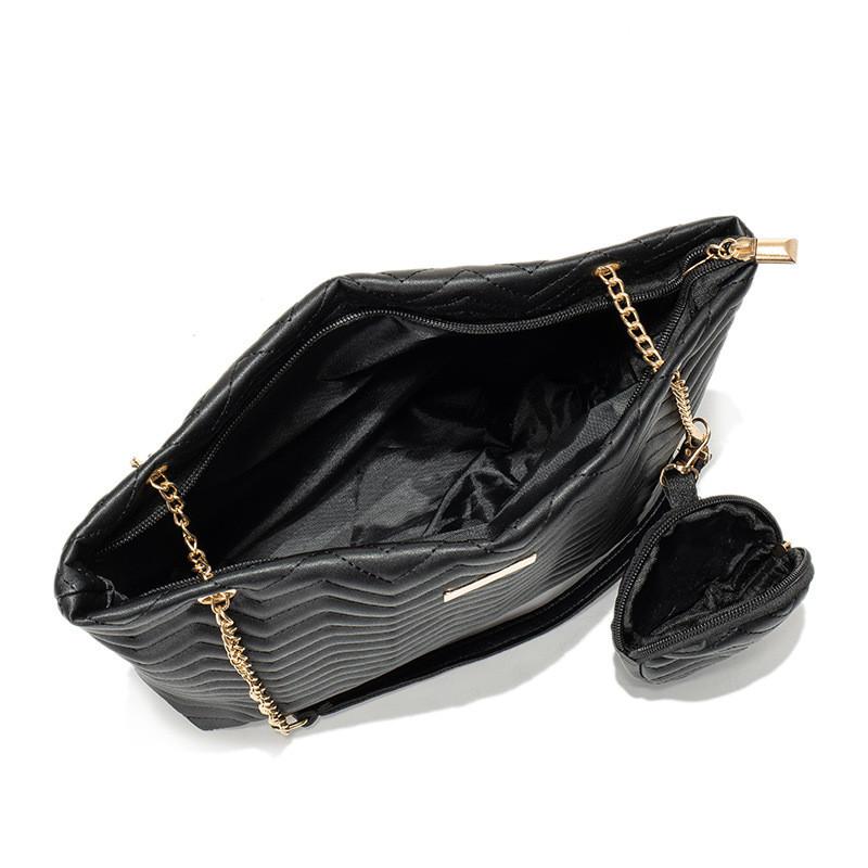 Stylish Big Bags Set For Women Featuring Embroidered Large Capacity Shoulder Bags In Elegant White Black Brown And Apricot Colors