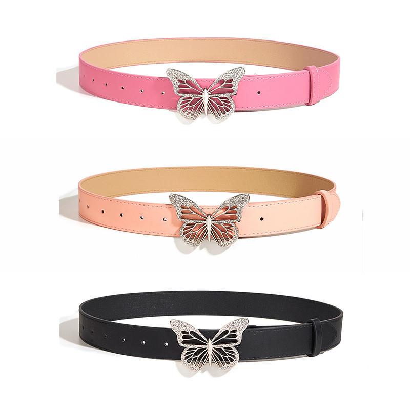 Simple And Stylish Metal Butterfly Rhinestone Belt For Women