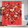 Romantic Multi-Heart Shower Curtain - Waterproof, Mildew-Resistant, Machine Washable For Valentine'S Day Bathroom Decor