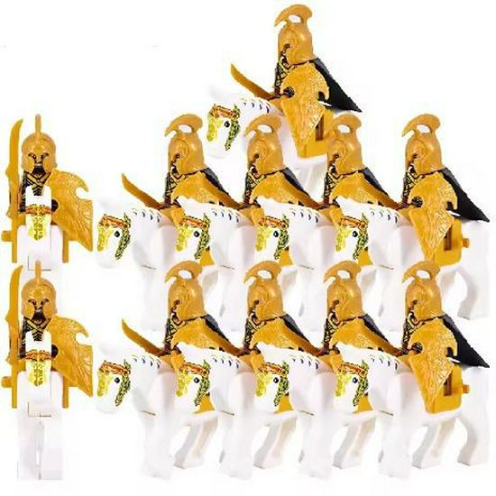 Roman Warrior Cavalry Series Minifigure Building Blocks Set (21 Pcs)