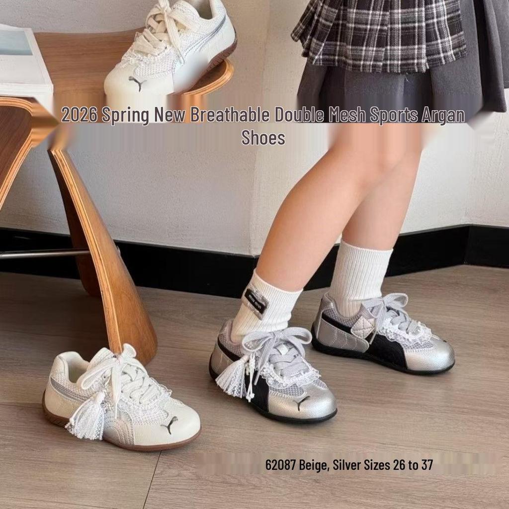 2026 Spring Girls' Fashion Racing and Casual Retro Sports Shoes