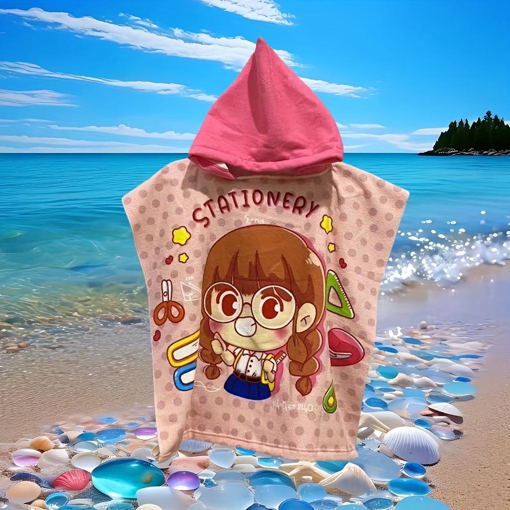 1 Pirate Shark Kids Hooded Bath Towel Single Sided 2D Print Soft Absorbent Microfiber Hooded Towel For Beach Pool Bath Time Gift