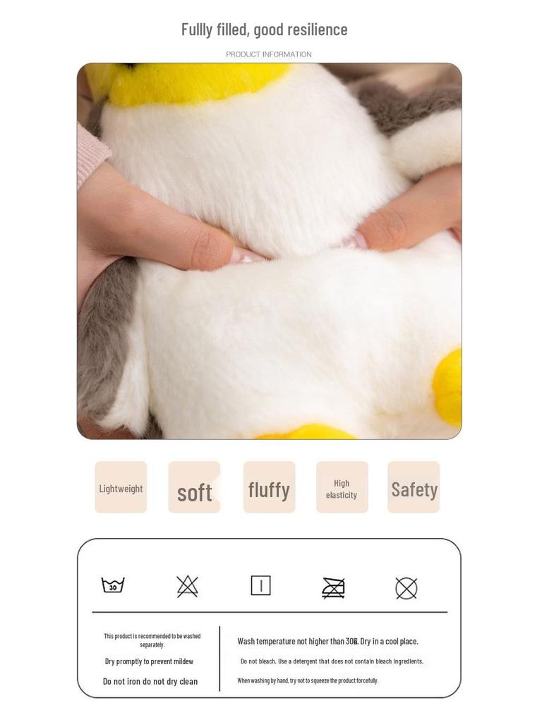 Yellow Penguin Plush Toy & Pillow for Children - Cognitive Ornament & Gift