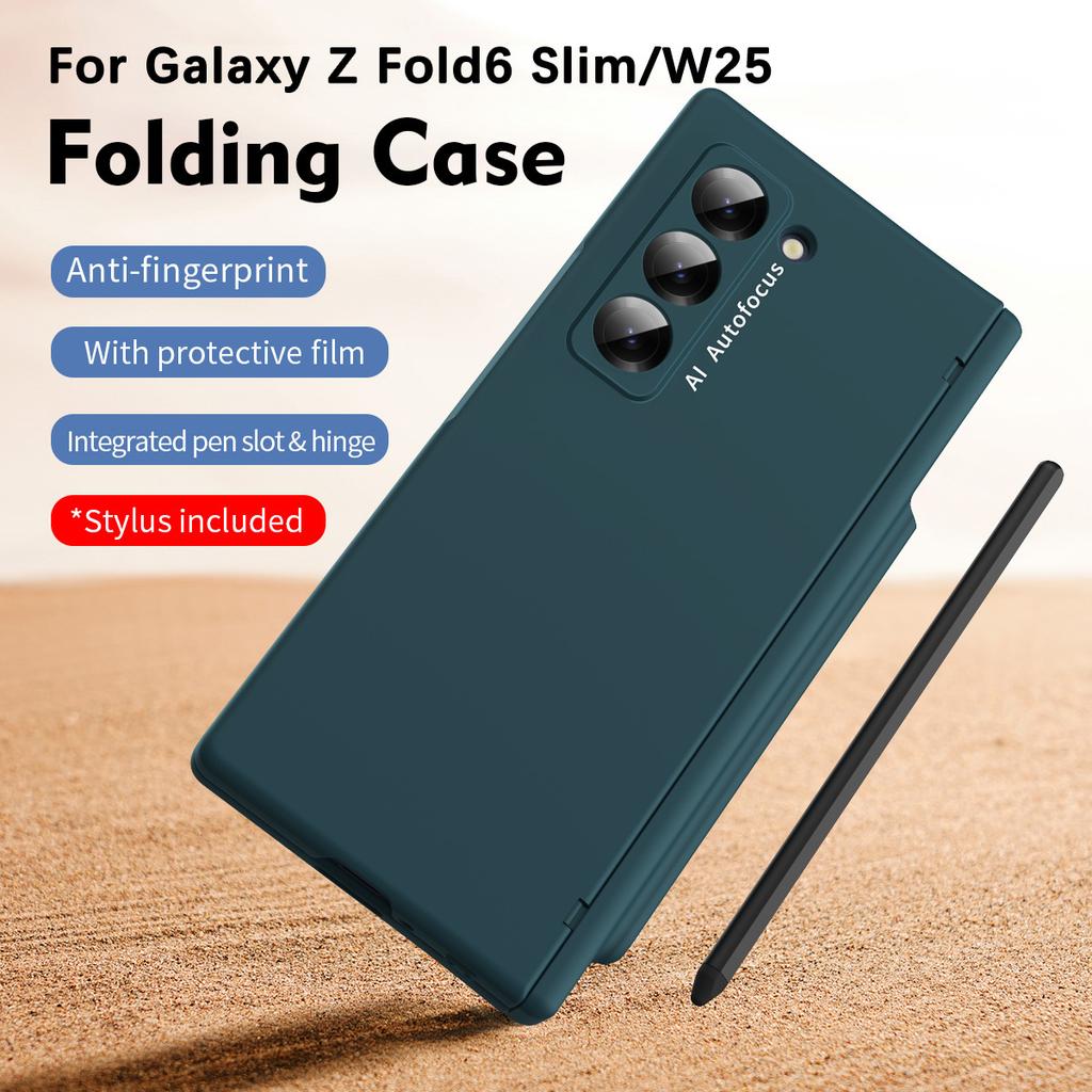 Applicable to Samsung Z Fold1 mobile phone case W11 spring hinged pen holder with pen case film Zfold1 anti-drop protective case