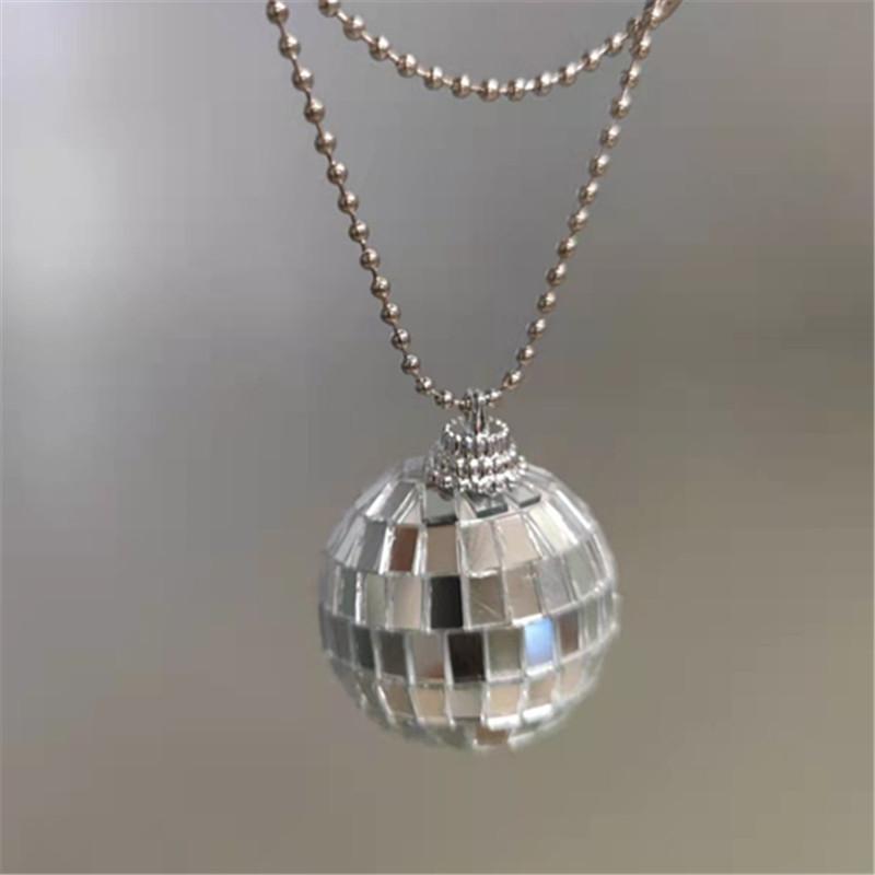 Mirror ball earrings 70s American disco large earrings 24mm disco mirror ball silver earrings