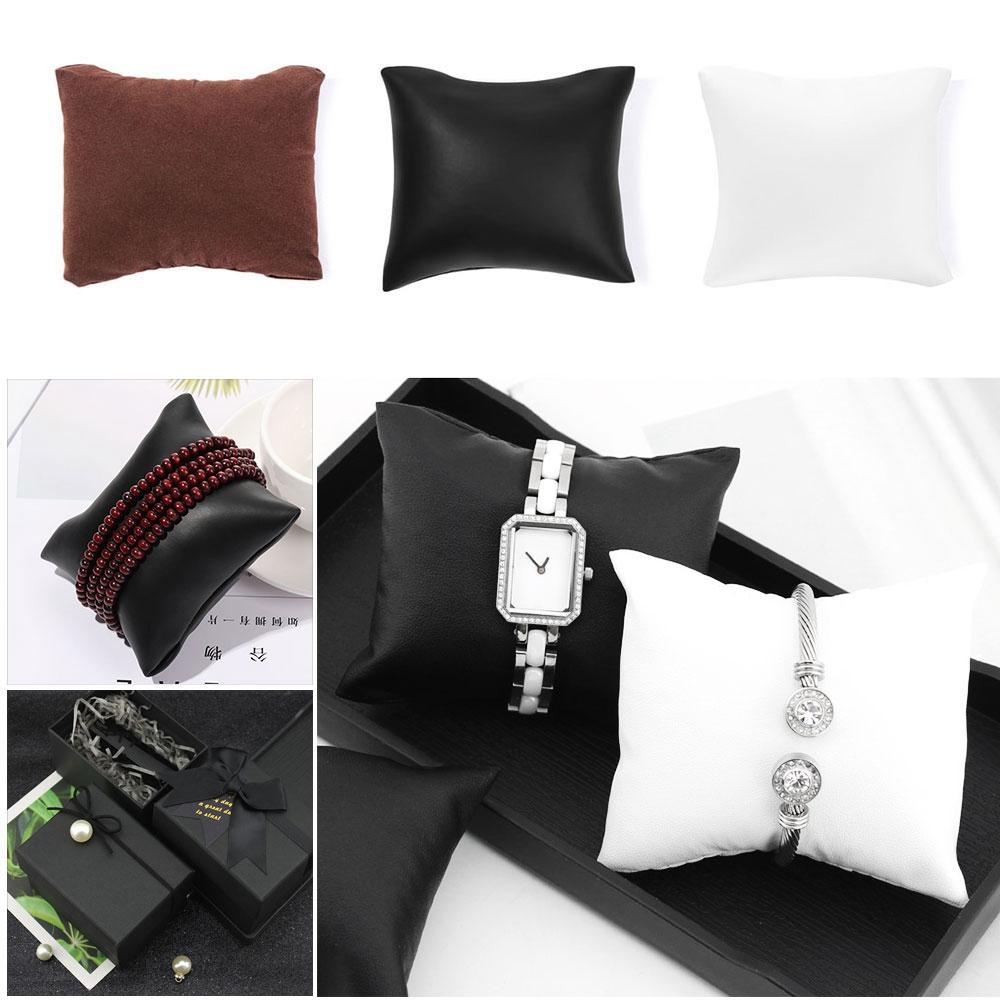 

Bracelet Velvet/PU Counter Gift Organizer Jewelry Cushion Watch Display Pillows Wristwatch Holder Black-Velvet Style