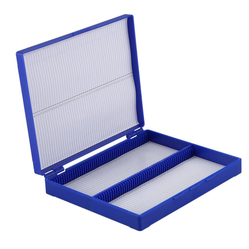 A882P 5X Blu Reale Plastica Rettangolare Contenere 100 Scatola per Portaoggetti per Microscopio
