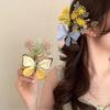 Spring Butterfly Hair Clip With Handcrafted Floral Design For Women