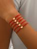 5 Stück/Set Lässige Vielseitige Minimalistische Herz Glücksbringer Rotes Seil Armbänder, Geeignet Für Den Täglichen Weg zur Arbeit von Frauen, Party-Matching, Valentinstagsgeschenk