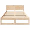 Natural Wooden Bed Frame with Headboard 120 X 190 Cm Solid Pine Wood