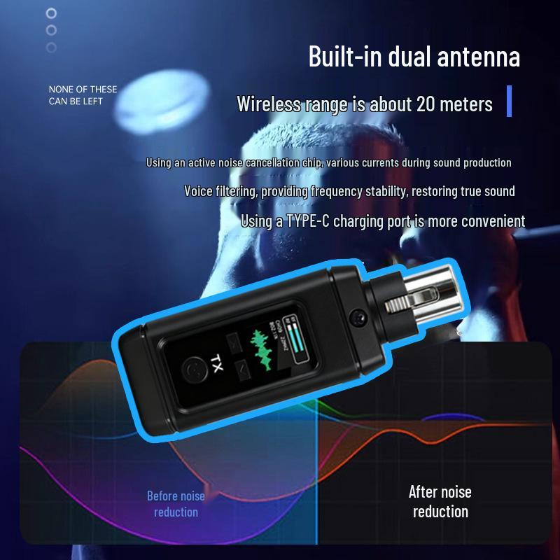 

Rechargeable Wireless Microphone Transmitter for Dynamic Mics - Ideal for Stage Performances Dynamic Mic 1-to-1 Set [Rechargeable]