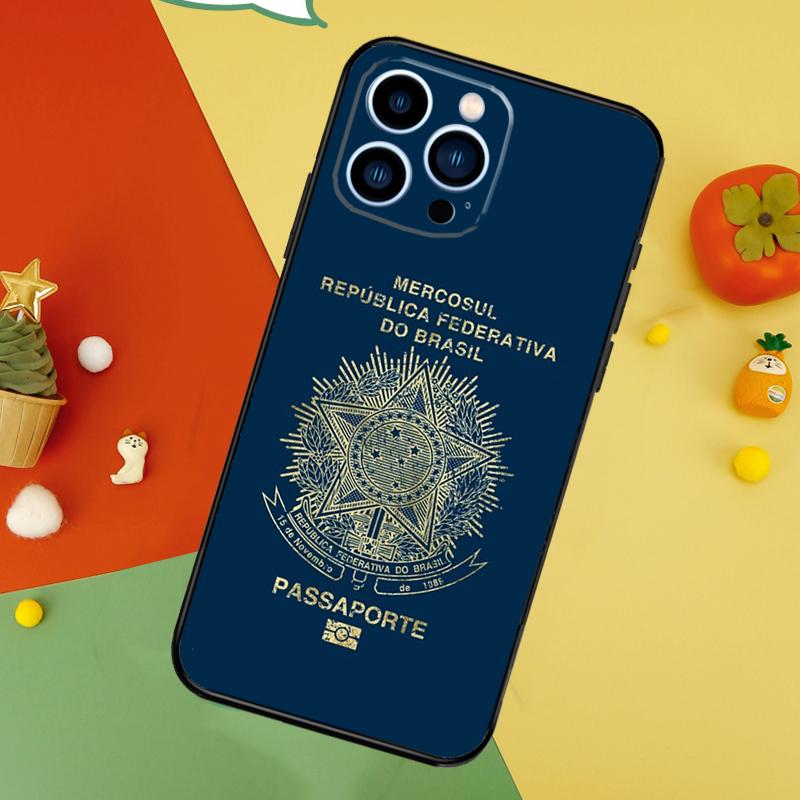 Brazil Passport Phone Case For iPhone 17 Pro Max 16 15 13 12 11 14 Pro Max Plus 12 13 Mini 16e 17 Air Cover