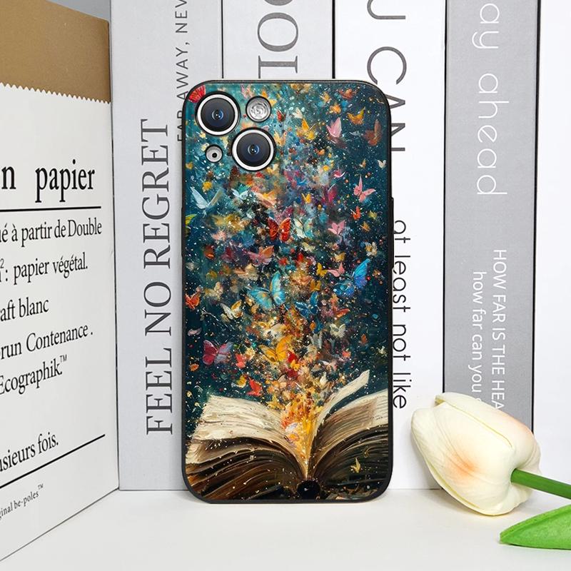 Beautiful Forest Butterfly Book Printed Phone Case for iPhone 17 16 12 11 14 13 15 Pro Max Mini X XS MAX XR 7 8 Plus Soft Cover