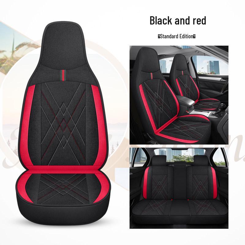 Seagull Car Seat Cushions (Models 23/24) - All-Season Linen Covers for New Energy Vehicles, Full Coverage.