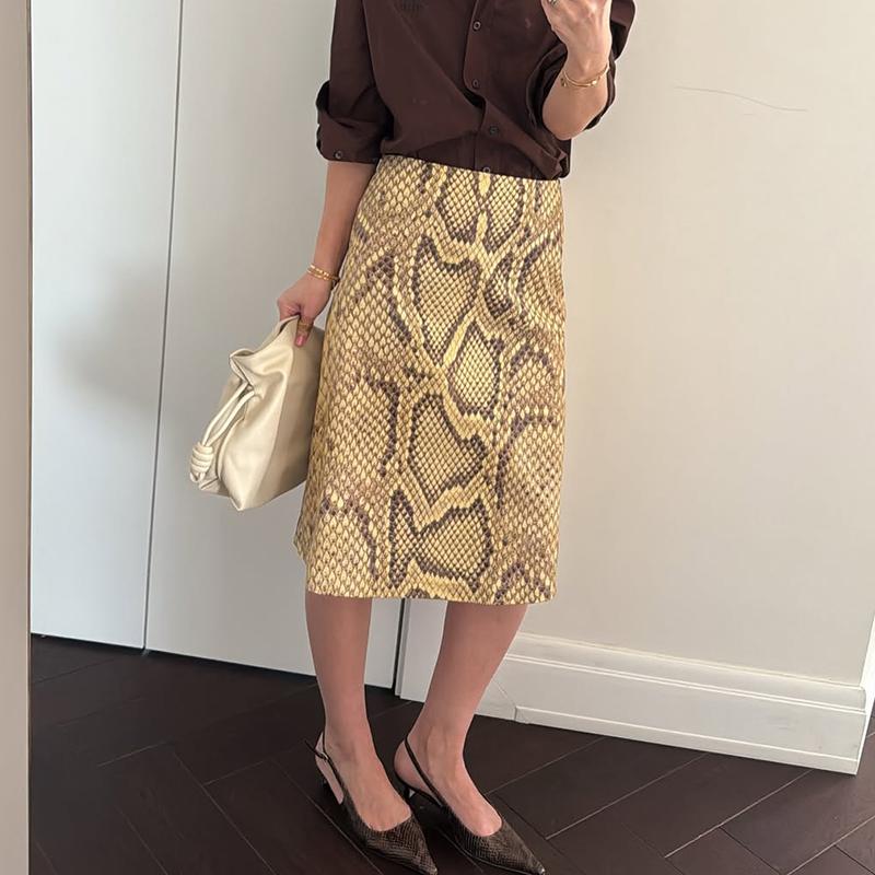 Snake Printed Straight Skirt For women High Waist Loose Long Skirt Ins Hot Streetwear Female Skirt Summer New 2026
