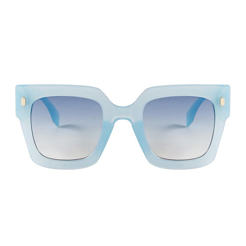 Fashion Rivet Oversize Blue Square Sunglasses Women Men Luxury Brans Designer Retro Tortoiseshell Large Frame Sun Glasses S2151J