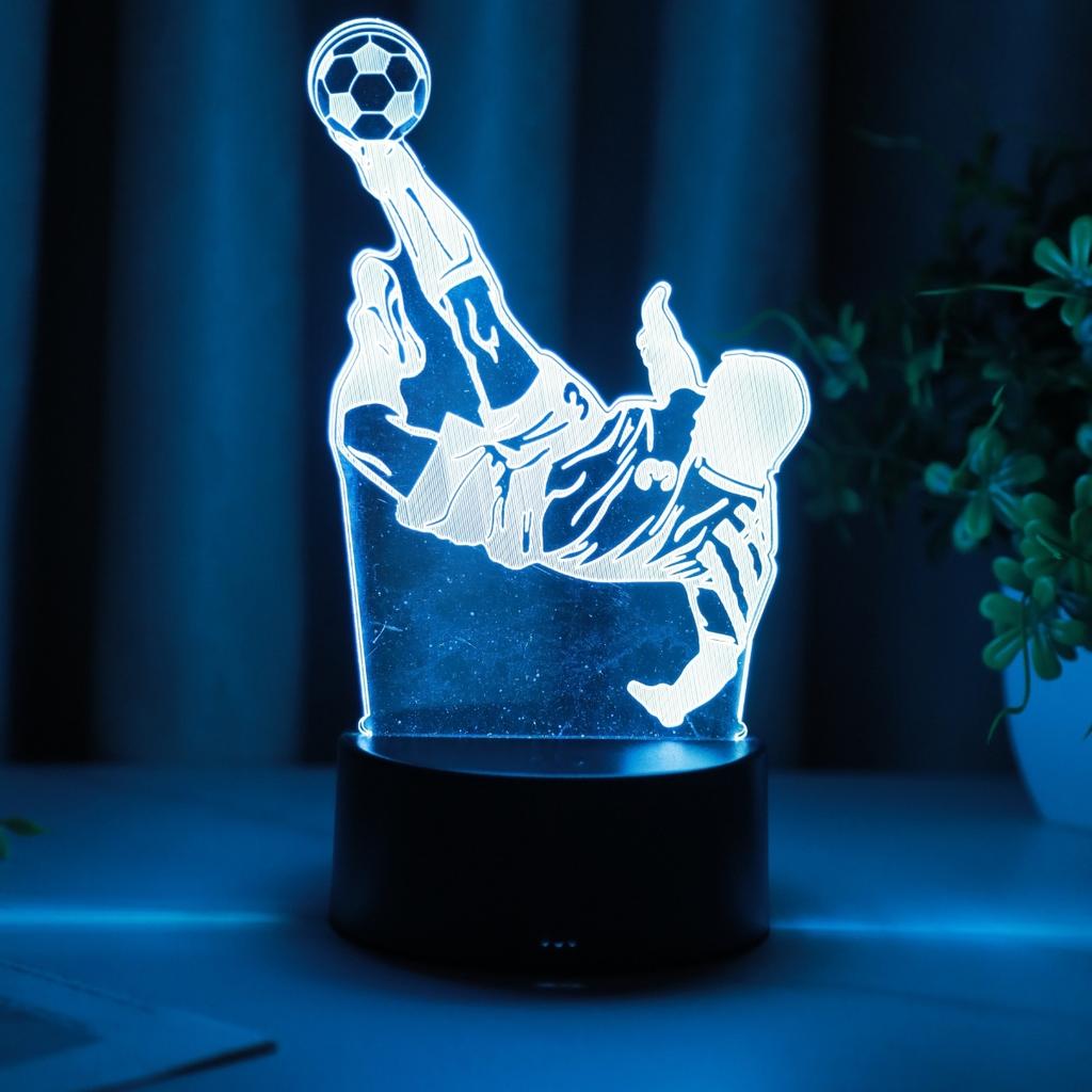 3D Creative 7-Color Football Player Night Light, Sports Decoration Home Decoration Desktop Creative Desk Lamp