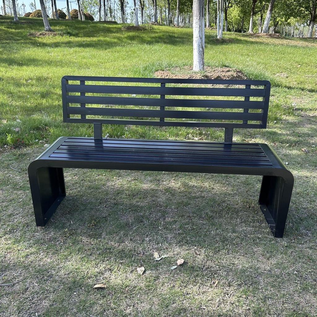 Wrought Iron Outdoor Bench with Backrest