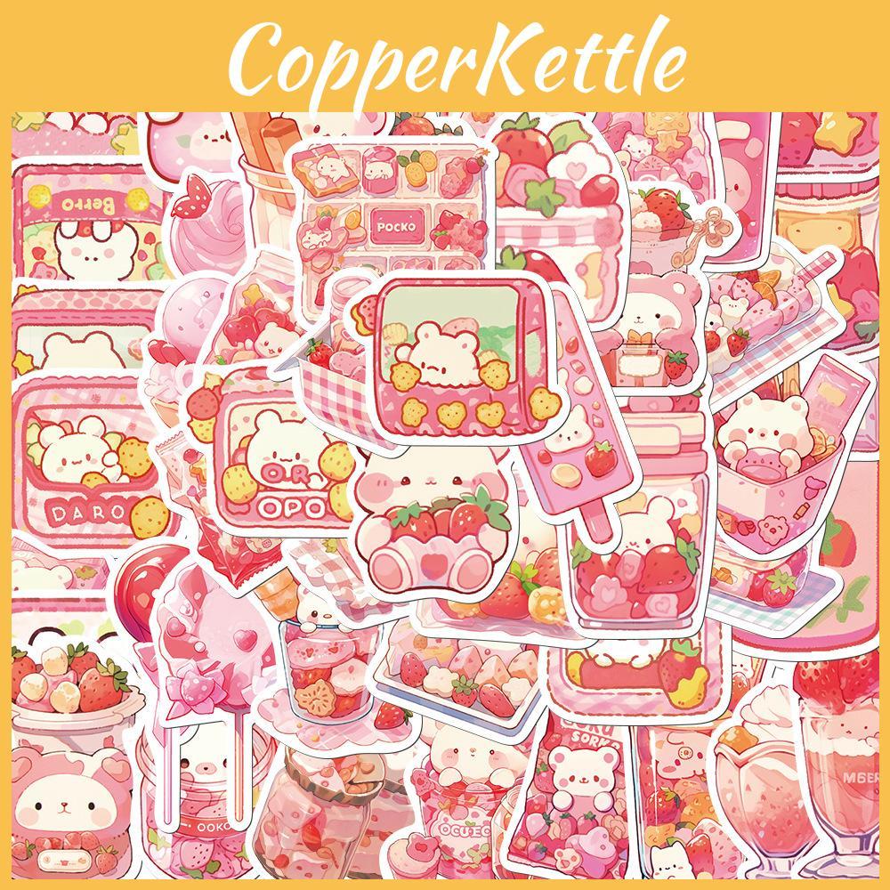 50 Cartoon Pink Snack Doodle Stickers Personalize Your Guitar Notebook And Suitcase With Waterproof Diy Decor