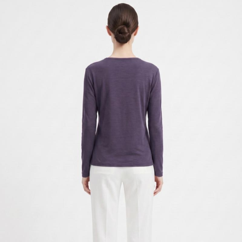Shop Women S Korean MaDe MoDal Long Sleeve Tee SiDe Shirring Detail Charcoal D