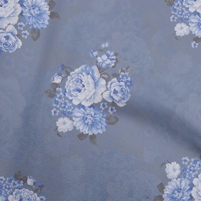 Cotton Flex Blue Fabric Florals Quilting Supplies Print Sewing Fabric By The Yard 40 Inch