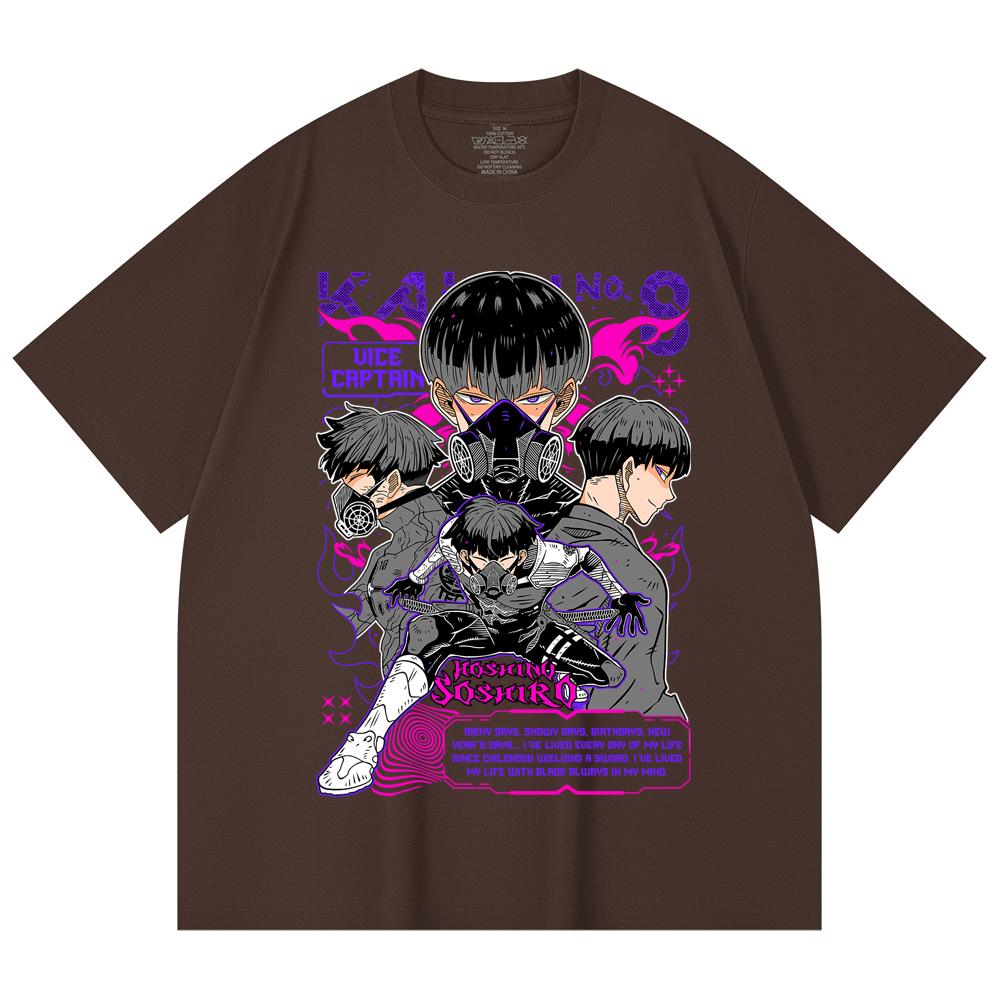 230 g/m² 100% Baumwolle Kaiju No 8 V10 Soshiro Druck Unisex Schweres Baumwoll-T-Shirt