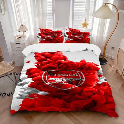 3pcs Arsenal Football Club Crest Home Bedding Set-Universal Three-Piece Suit for Bedroom, Guest Room, Living Room, Hotel-Perfect Gift for Fa