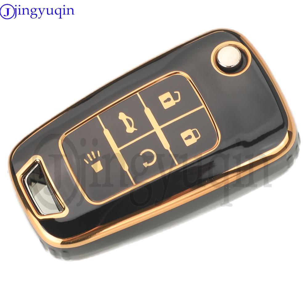 Jingyuqin 3/4/5 Buttons Soft Tpu Car Key Case For Opel/Buick/Chevrolet Cruze Epica Lova Camaro Impala Aveo Malibu Sail Orlando
