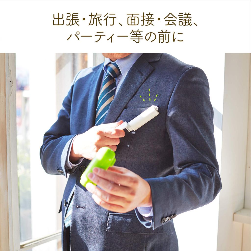 Nitoms Corocoro Portable Lint Roller 75mm 30 Turns Green Pollen Dust Pet Hair Remover for Clothes Fabrics Compact Travel Cleaning Tool C0445