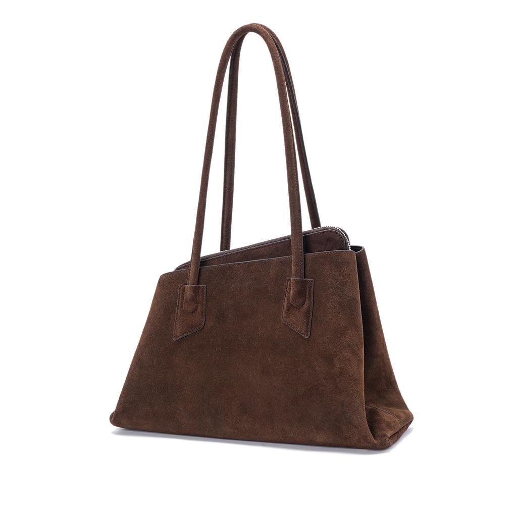 Leather women's tote bag large capacity fashionable personalized underarm bag suede high-end simple handbag shoulder bag