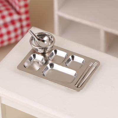 1/12 Dollhouse Dinner Plate Bowl Spoon Chopsticks Dollhouse Mini Kitchen Tableware Accessories Dolls House Decoration
