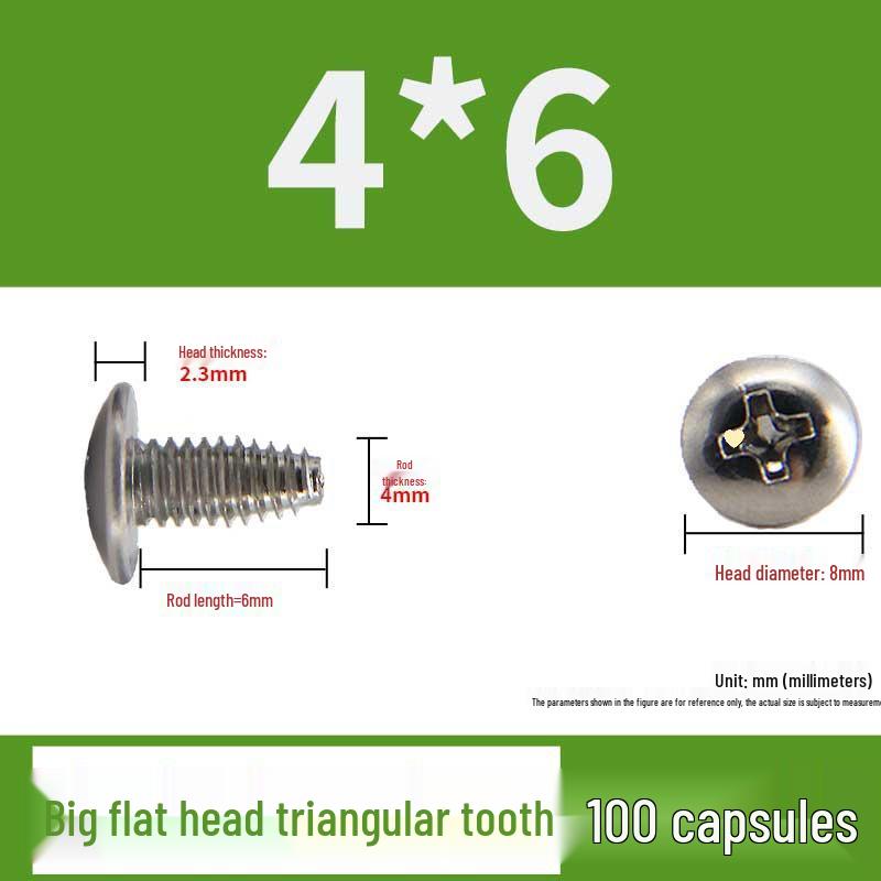 Hardened M4 Triangular Thread Phillips Self-Tapping Mushroom Head Wood Screw