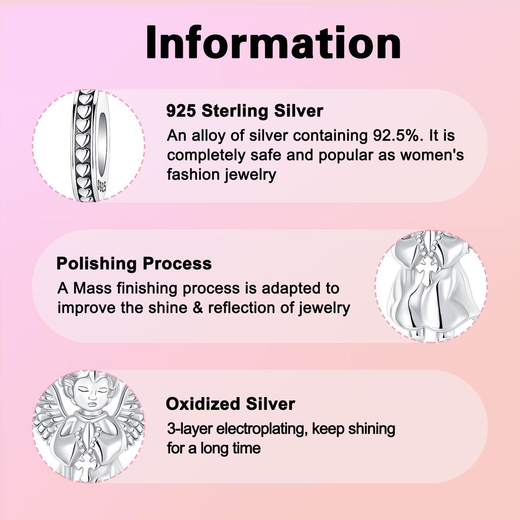 Copper Guardian Angel Wing Religion Peace Pendant Charm Fit Original Charms Bracelets Women Diy Jewelry Gift